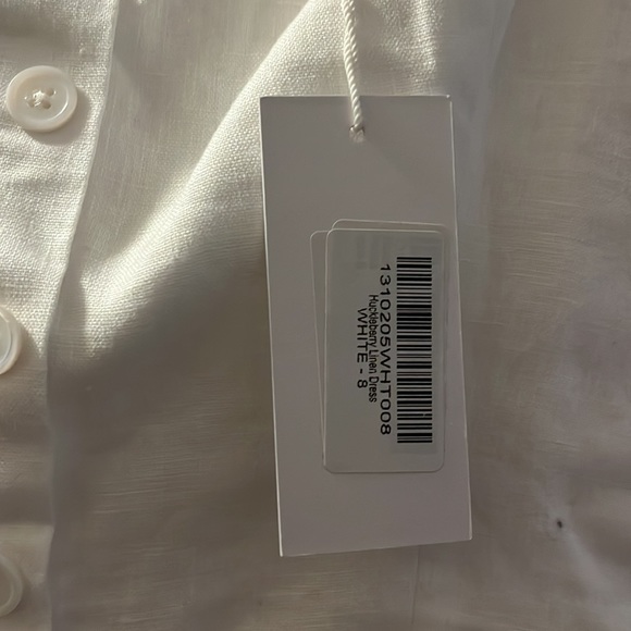 Reformation huckleberry white linen summer dress NWT size 8 - Picture 9 of 15